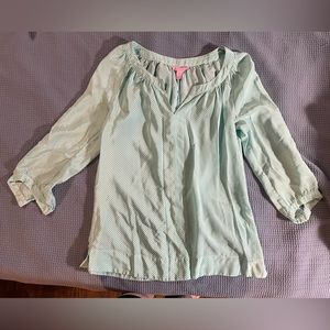 Turquoise and white Lilly Pulitzer top size XS